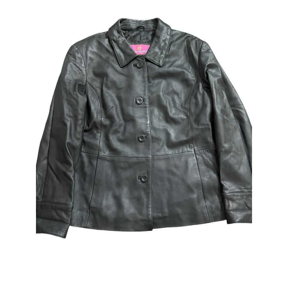 Burry Lane Women’s Leather Jacket Black Size XL